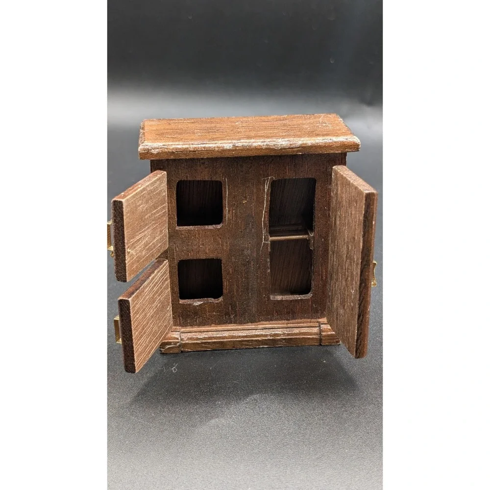 Vintage Wooden Ice Box Dollhouse Miniature Furniture 1:12 Scale